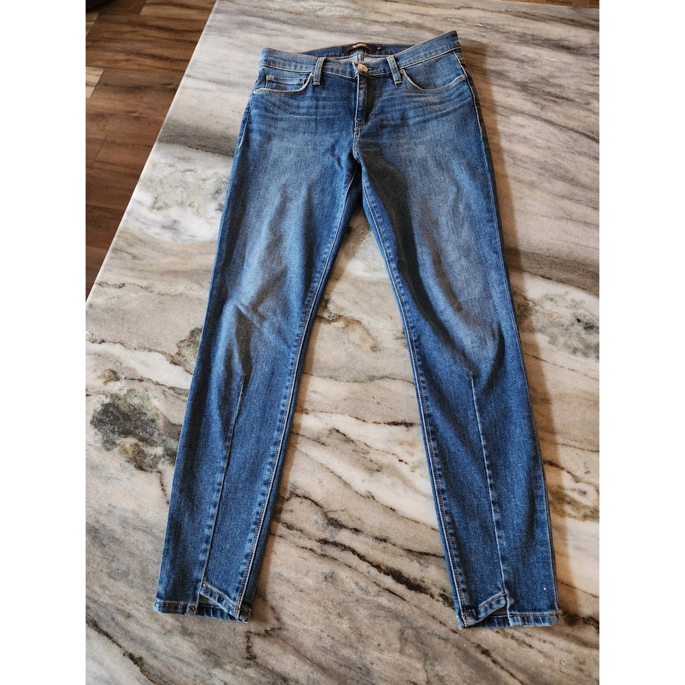 Hudson Nico Super Skinny Jeans Womens 26 Blue Step Hem Mid Rise Denim